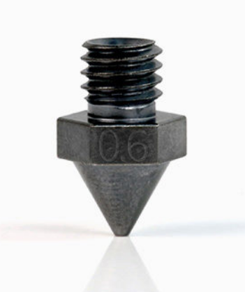 Boquilla de Acero 0.6mm con Recubrimiento WS2 (Solo para impresoras series Pro3, Pro2, E2)